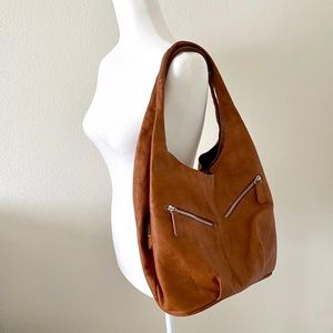 ❌SOLD❌ Italian Pebbled Leather Cognac Hobo Handbag